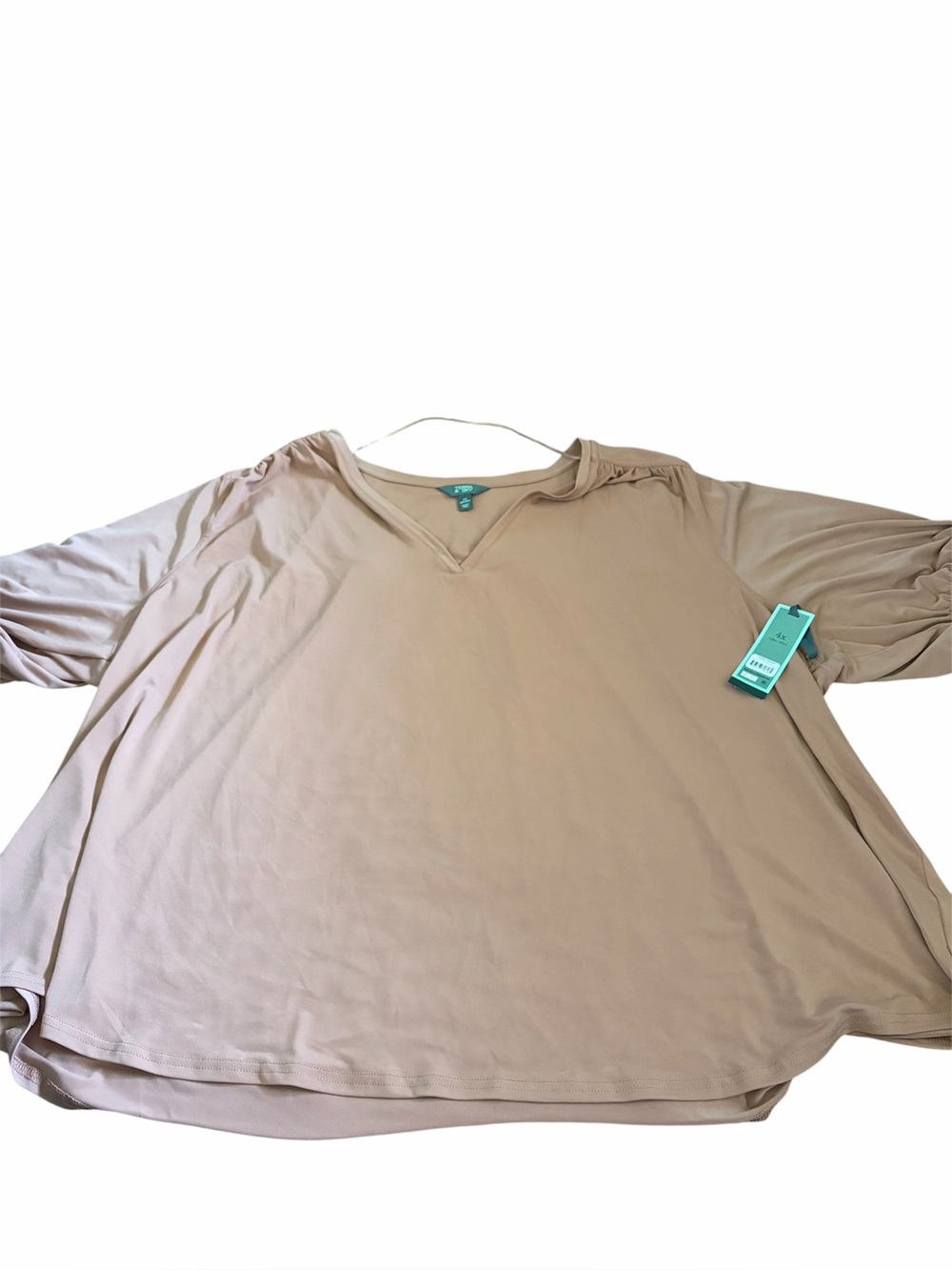 Terra & Sky Women’s Elbow V-Neck Blouse